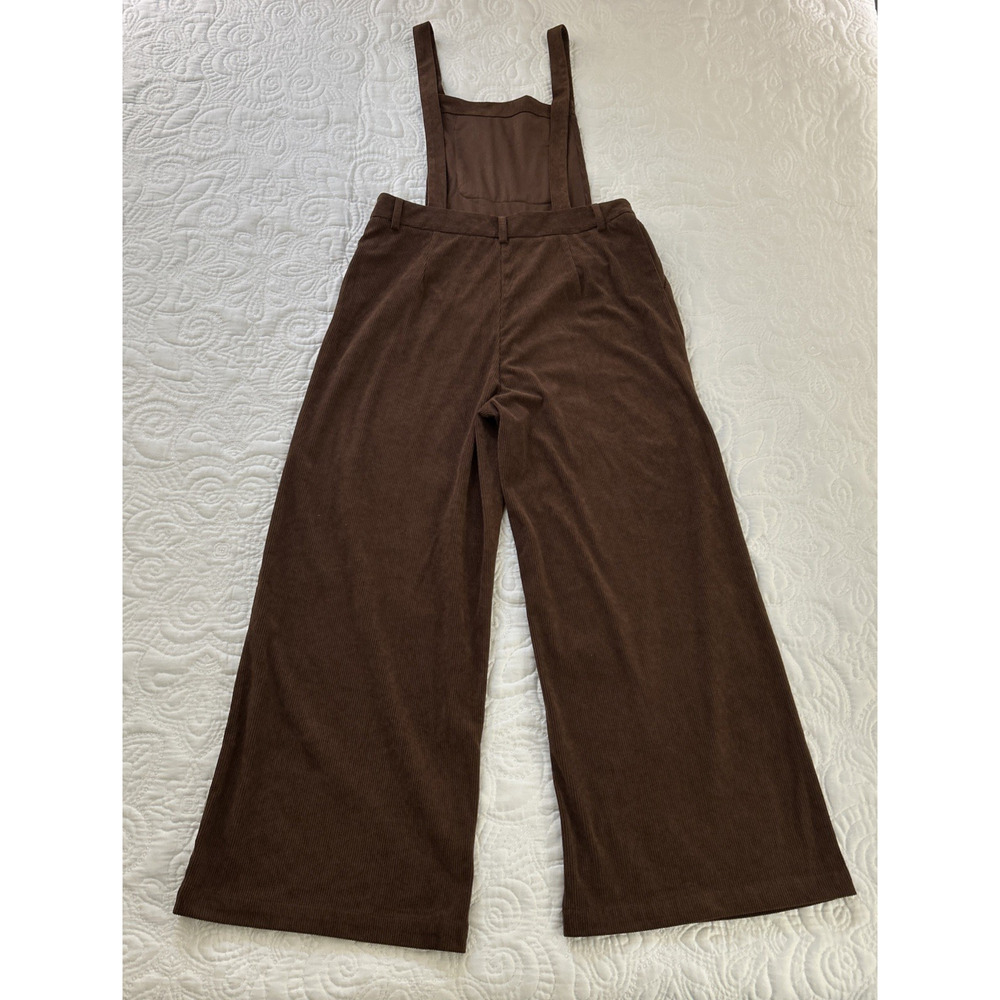 Commense Brown Jumpsuit Overalls Ribbed Corduroy Wide Legs Women's XL - Picture 9 of 11